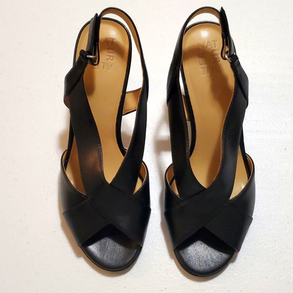 Naturalizer Black Strappy Heels